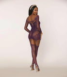 Fishnet & Scalloped Lace Garter Dress - Sophisticated Stature