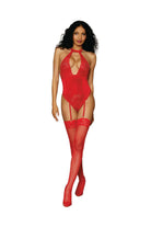 Stretch Lace & Velvet Teddy - Sophisticated Stature