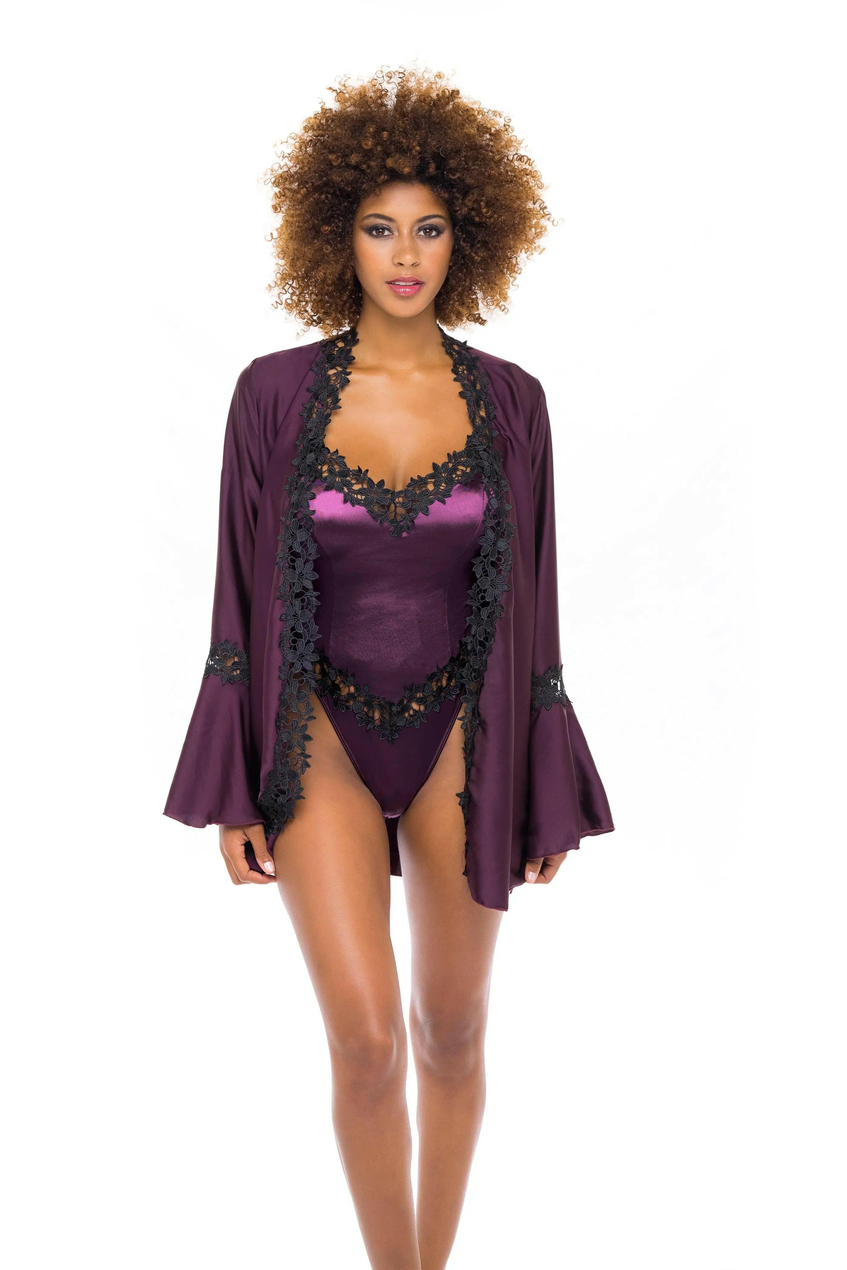 Thea Embroidered Short Robe - Sophisticated Stature